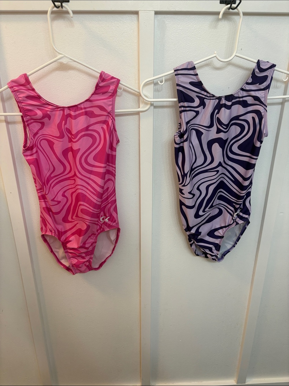 GK Girls' Swirl Print Leotards in Pink and Purple